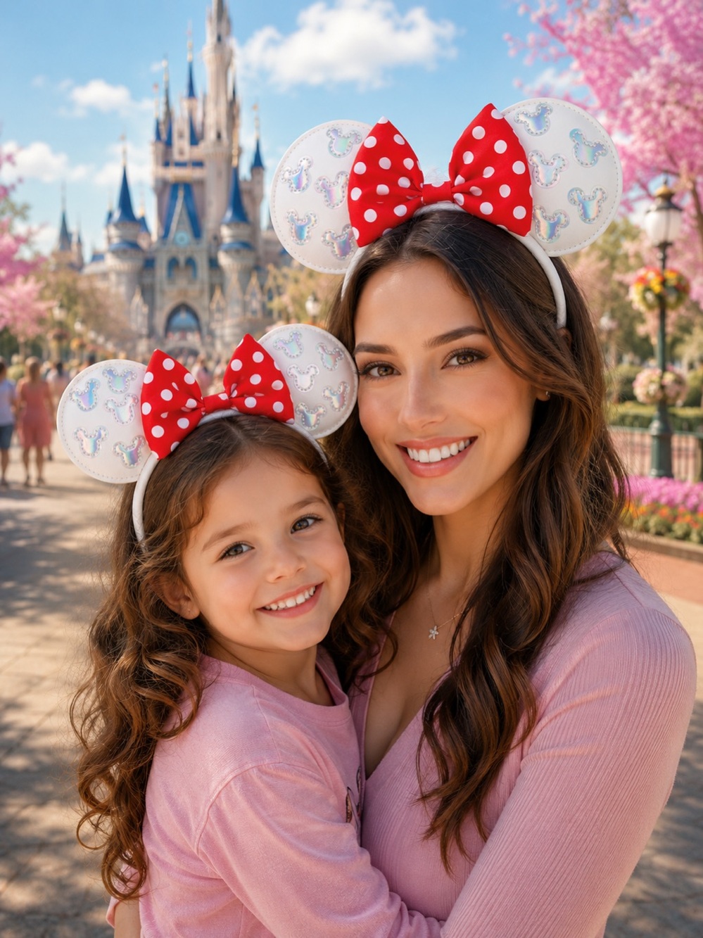 Disney Polka Dot Minnie Ear Headband with Holographic Mickey Accents